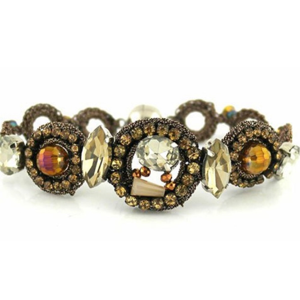 Hand Made Stunning Macrame & Crystal Bracelet,NWT